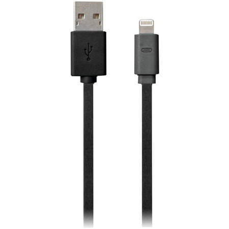 Iessentials IPLH5-FDC-BK Flat Lightning Cable - 3.3ft - Black