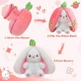 thumbnail image 5 of Bunny Stuffed Animal Reversible Cuddle Bunny Stuffed,Christmas Strawberry Bunny Transformed Rabbit Plush Zipper,Turns Into Ears Bunnies Plushies Toy Cute Stuffy Doll Easter Girlfriend Gift, 5 of 6