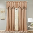 thumbnail image 2 of StangH Blush Beige Velvet Valances Curtains for Kitchen / Nursery Girls Room, Half Window Tassel Tier Curtains Room Darkening Home Decor for Living Room, W52 x L18, 2 Panels, 2 of 8