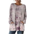 thumbnail image 5 of Stamzod Women Long Sleeve Tops Dressy Casual Crewneck Tshirts Vintage Basics Tee Blouses 2026 Purple S, 5 of 7