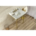 thumbnail image 2 of Kingston Brass LMS30M87ST Dreyden 30" Carrara Marble Console Sink with Stainless Steel Legs (8-Inch, 3-Hole), Carrara Marble White/Brushed Brass, 2 of 8