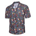 thumbnail image 1 of Camisa hawaiana de manga corta con cuello vuelto y tela de secado rápido para hombre, con estampado de piña, ideal para la playa, 1 of 5