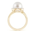 thumbnail image 2 of Angara South Sea Cultured Pearl & Diamond Halo Bypass Ring in 14K Yellow Gold for Women | June Birthstone Jewelry for Her, 2 of 8