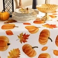 thumbnail image 5 of Autumns Thanksgiving Tablecloth,Fall Fabric Table Cloth, Bountiful Pumpkin Maple Leaf Easy Care Wipeable and Reusable Table Cover (60 X 84 INCH, Rectangle), 5 of 6