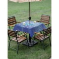 thumbnail image 3 of Outdoor Tablecloth with Umbrella Hole and Zipper, Boho Flowers Square Table Cloth 60x60 Inch Waterproof Tablecloth, Blue Floral Bohemian Vintage Country Picnic Table Cover for Patio Camping, 3 of 7