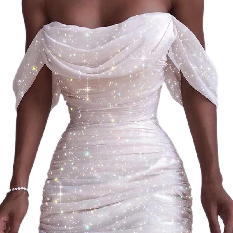 off the shoulder cowl neck dress