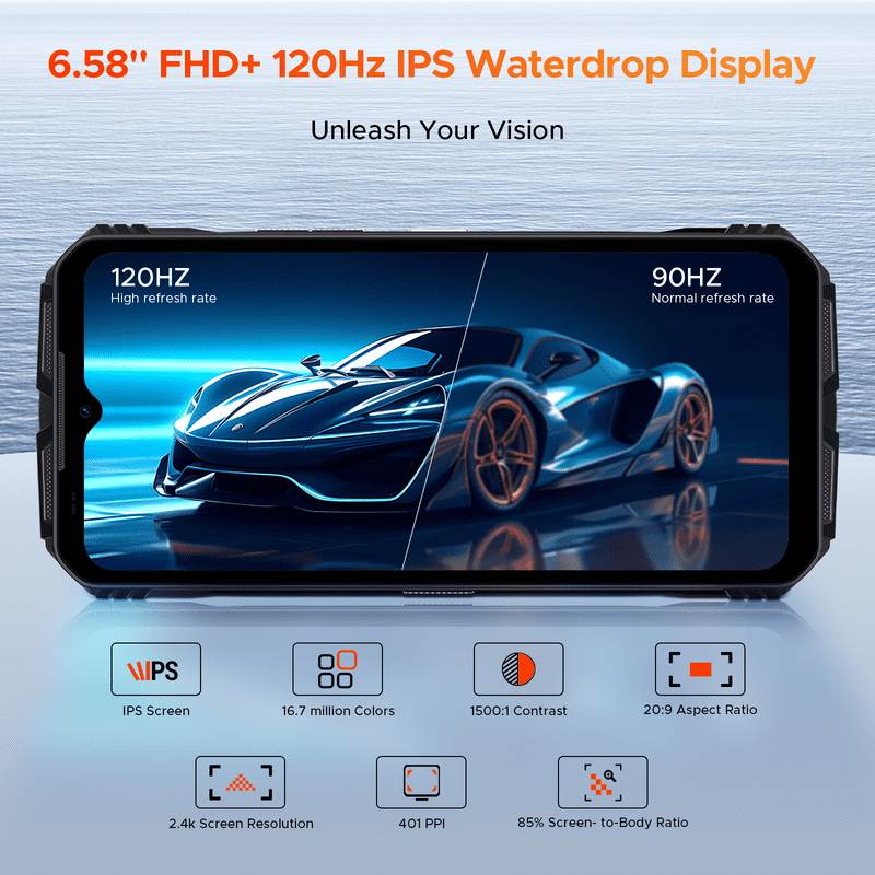 DOOGEE V MAX Pro(2025) 5G Rugged Phone,22000mAh,32GB+512GB/TF 2TB,Android 14 Rugged Smartphone,108MP+20MP Night Vision Phone, 6.58" FHD+ 120Hz IPS Screen, IP68/IP69K Waterproof,NFC/OTG/Face ID