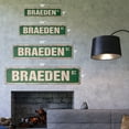 thumbnail image 2 of BRAEDEN Vintage Aluminum Street Sign Childrens Name Room Metal Sign rustic metal tin | Indoor/Outdoor |  24" Wide, 2 of 4