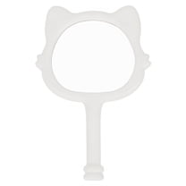 RAGUPEL Hand Mirrors with Handle,Hand Mirror with Oval Panel 7.9"*5.1"*0.4" Handheld Mirror with Handle,Fox Shape Hand Held Mirrors with Handle,White