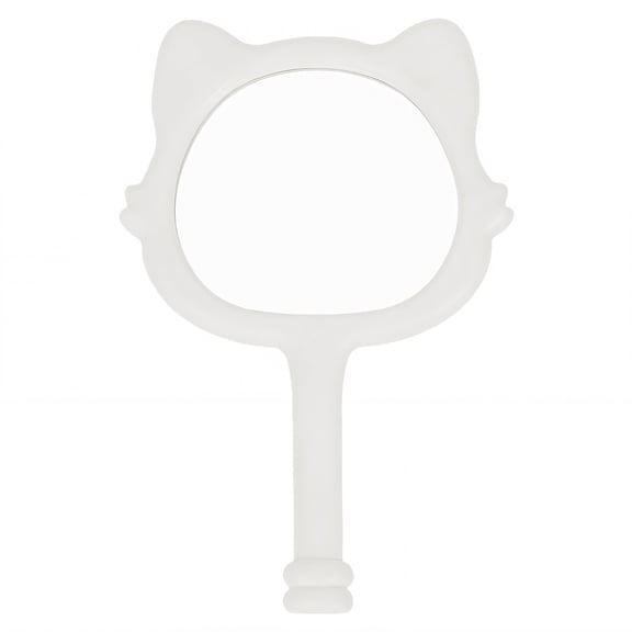 RAGUPEL Hand Mirrors with Handle,Hand Mirror with Oval Panel 7.9"*5.1"*0.4" Handheld Mirror with Handle,Fox Shape Hand Held Mirrors with Handle,White