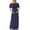 Dark Blue, variant on Dresses for Maternity Women's,Elastic Waist Lightweight Solid Short Sleeve Summer Maxi Dress Black S