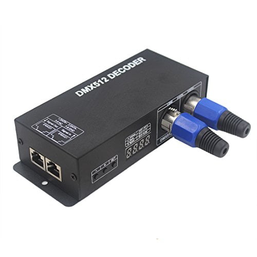 JOYLIT DMX512 Contrôleur de Décoration LED 4 Canaux 4X4A 192W Affichage Numérique DC 12V-24V pour RGBW 5050 3528 Bande Lumineuse LED