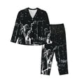 thumbnail image 1 of Balery New York City1 Conjunto de Pijama con Estampado para Mujer, Conjunto de Dos Piezas con Manga Larga, Ropa de Dormir Suave con Bolsillos, Pijamas Cómodos-X-Large, 1 of 7