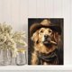 thumbnail image 2 of Qisvanset Framed Canvas Wall Art 12x16 Inch Hat Cigar Golden Retriever Western Pet Art, 2 of 5