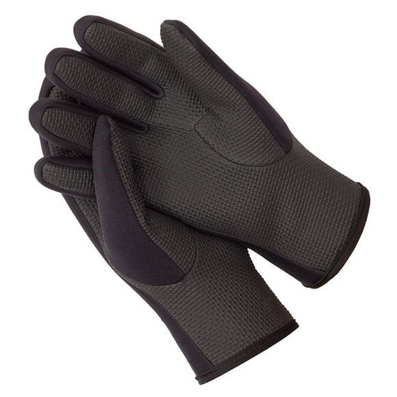 Tignapoo 2mm Thick CR Grip Gloves for Diving, Surfing, Skiing, and Cycling - Black L, High Elastic Nylon, Non-Slip, Warm, and Water-Resistant