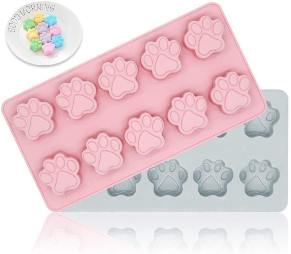 Silicone Dog Bone Molds Paw Ice Trays Pet Puppy Treat Soap Chocolate Jelly Candy 