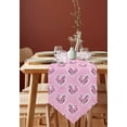 thumbnail image 2 of Valentines Cotton and Linen Triangle Table Runners Long Dresser Scarves Table Decoration for Wedding Party/Graduation Ceremony/Banquet Leopard Print Love Pink Gold Dots, 2 of 9
