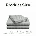 thumbnail image 2 of AUQ 800 Thread Count 100% Egyptian Cotton Sateen Weave-4 Piece Bed Sheets,Silver Stripe-King Size,Luxury Premium Hotel Quality Sheet Set,Fits Mattresses Up to 18" Deep Pocket, 2 of 7