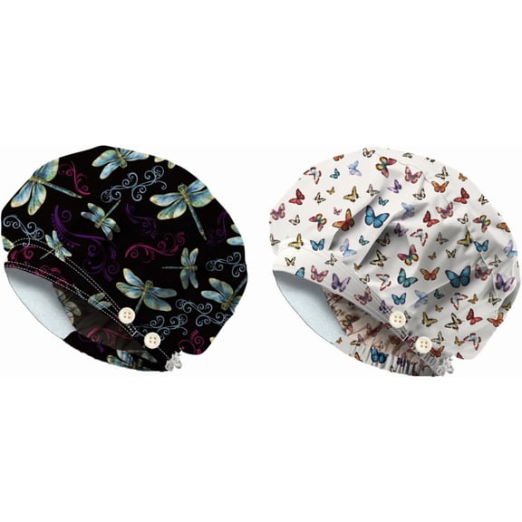 1set Bouffant Scrub Caps Adjustable Working Caps Cotton Scrub Nursing Doctor Surgeon Cap With Button and Breathable Unisex Elastic Bandage Hats for Cooking Housework Cotton