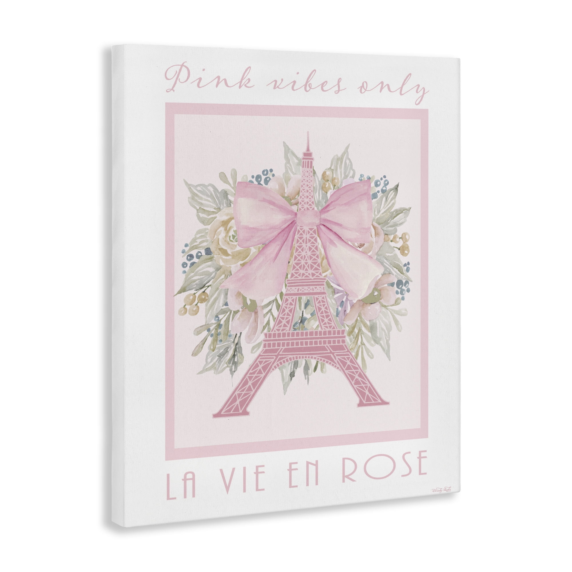 Stupell Industries Pink Vibes Only Paris Canvas Wall Art, design by Cindy Jacobs
