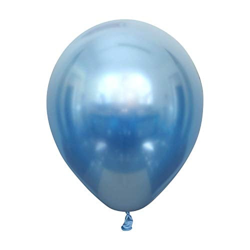 Kalisan 12" Mirror Chrome Blue Latex Balloons (50count)