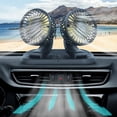thumbnail image 6 of Car Electric Fan Usb Rechargeable Car Air Cooling Dual Head Fan Low Noise Rotatable Cooler Air Fan, 6 of 8