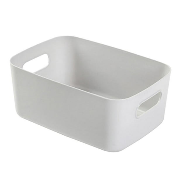 Desktop Storage Basket PP Cosmetic Storages Box Desktops Sundries Organizer with Handle for Household Medium Gray