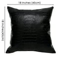 thumbnail image 3 of MUKA 2 Pcs Faux Leather Throw Pillow Covers 18 X 18 Inches, Solid Dyed Crocodile PU Leather Sofa Backrest Throw Pillow Cover-Black, 3 of 7