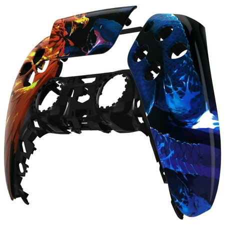 eXtremeRate Fire Eagle vs Ice Snake Touchpad Front Housing Shell Compatible with ps5 Controller, DIY Replacement Shell Custom Touch Pad Cover Faceplate Compatible with ps5 Controller