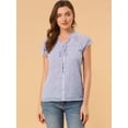 thumbnail image 3 of blusa de gasa con mangas casquillo ligera con volantes para mujer Púrpura S, 3 of 6
