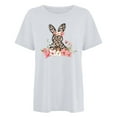 thumbnail image 4 of Midsumdr Womens Tops 2025 Summer Fashion Round Neck Short Sleeve T-shirt Casual Loose Plus Size Solid Color Funny Easter Printed Blouse Tops, 4 of 4