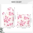 thumbnail image 3 of DouZhe Oven Mitts and Pot Holders Sets, Pink Watercolor Cherry Blossom Prints Non-Slip Heat Resistant Kitchen Oven Silicone Glove, 3 of 7