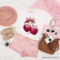 thumbnail image 6 of Sequin Pink Cherry Heart Valentine T-Shirt, Mood for Love Coquette Tee, 6 of 6