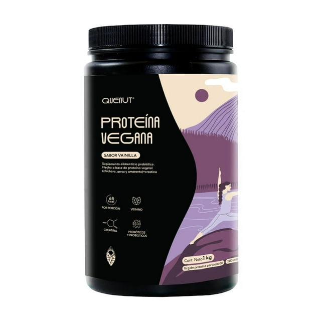Proteína Vegana Probiótica Zero Carbs 29 Serv Vainilla Quenut beige