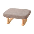 thumbnail image 3 of Taburete acolchado para pies, reposapiés para sofá, taburete para cambiar zapatos, taburete rectangular, otomano pequeño para habitación de invitados, Gris claro, 3 of 9