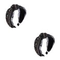 thumbnail image 1 of Sonducket Diademas para el cabello con lazo, diadema étnica con nudo torcido, diadema con bordado de encaje, cuentas brillantes, diademas ajustables para Type2 NO2 Sonducket CBP236024, 1 of 6