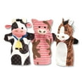 thumbnail image 1 of Melissa & Doug Farm Animals Hand 3 Plush Puppets, 1 of 4