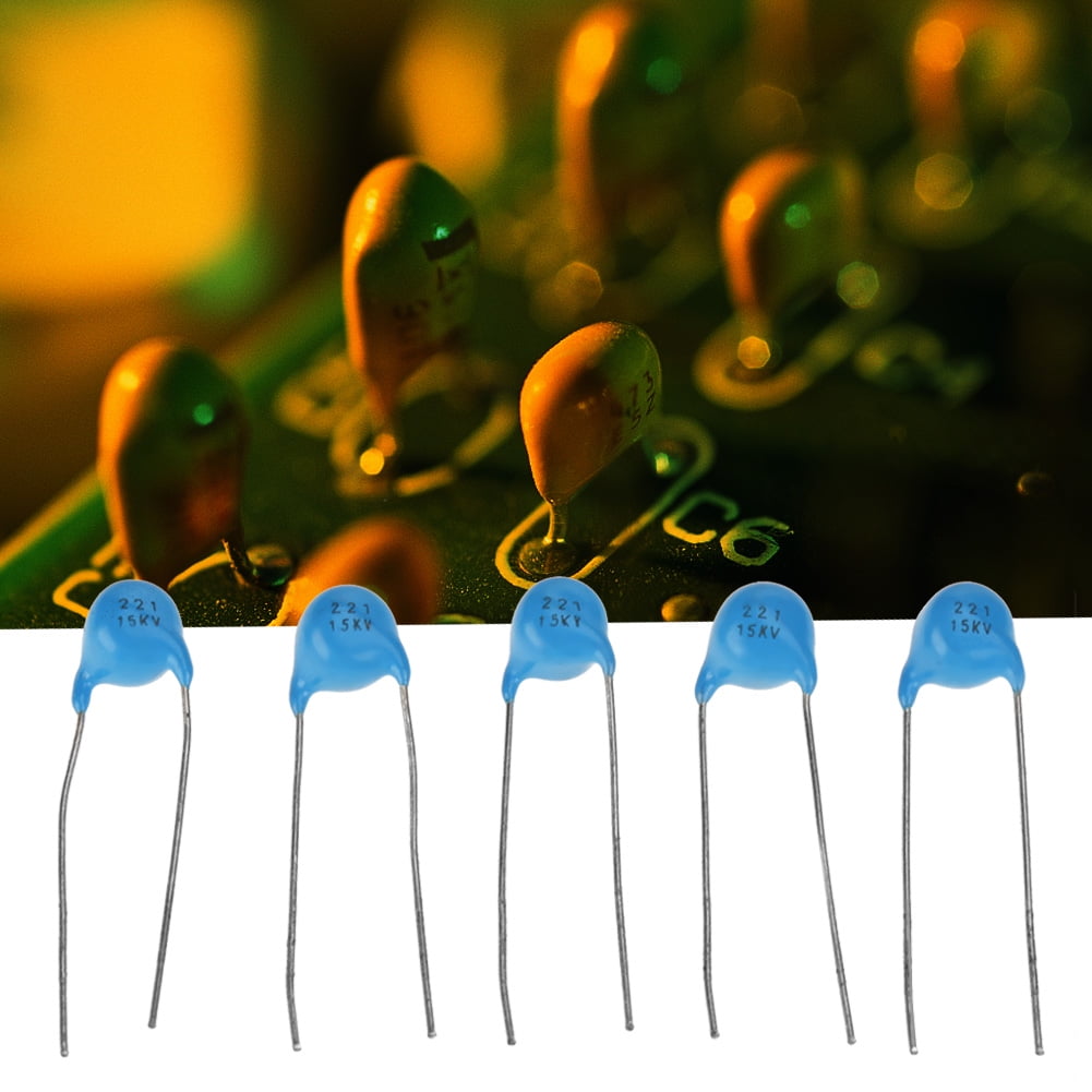 0.26in Ceramic Capacitor Kit 25 Pcs High Voltage Monolithic 221k 220pF 15KV Ceramic Capacitor Kit Diameter 6.6mm