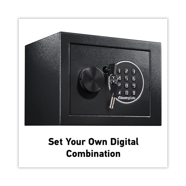 Electronic Security Safe, 0.14 cu ft, 9w x 6.6d x 6.6h, Black Electronic Security Safe, 0.14 cu ft, 9w x 6.6d x 6.6h, Black