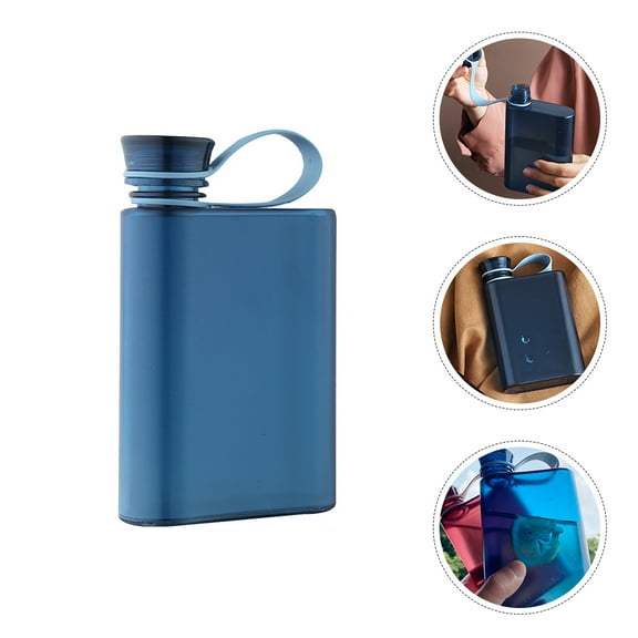 ORDDIART Flat Water Bottles Blue PP 1Pcs for Men