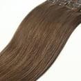 thumbnail image 4 of SAYFUT Thick True Double Weft Grade 7A 100% Remy Human Clip in Hair Extensions Full Head 8 Piece 18 Clips (22"-160g Light Brown), 4 of 6