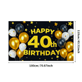 thumbnail image 5 of Glamorous Happy 40th Birthday Banner with Gold Star Elements and Balloon Decors Party Backdrop for Photography Props Birthday Party Decoration Supplies, 5 of 7