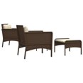 thumbnail image 3 of vidaXL 5 Piece Garden Lounge Set with Cushions Brown Poly Rattan, 3 of 5
