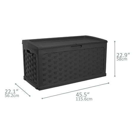 Starplast 88 Gallon Plastic Deck Box Black