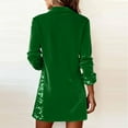 thumbnail image 4 of Velvet Sequin Dress, Long Sleeve V-Neck Cocktail Dress for Parties, Glamorous Holiday Dress for Christmas Parties and NYE Celebrations. Dark Green S, 4 of 5