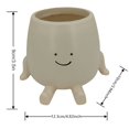 thumbnail image 2 of Sitting Flower Pot Cute Face Resin Plants Decorative Succulent Flower Pot with Drain Hole for Garden Balcony Office Window sill, 2 of 5
