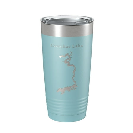 

Conchas Lake Map Tumbler Travel Mug Insulated Laser Engraved Coffee Cup New Mexico 20 oz Light Blue