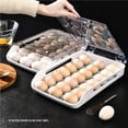 thumbnail image 4 of Wosthever Caja de huevos rodante automática Gran capacidad de almacenamiento Contenedor de huevos de cocina Cajón de huevos anti-rotura Organizador de Organizadores de utensilios de cocina Gris Wosthever HA026958-01, 4 of 5