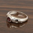 thumbnail image 4 of 5mm Round Shape Garnet Gemstone 925 Sterling Silver Women Wedding Ring, 4 of 7
