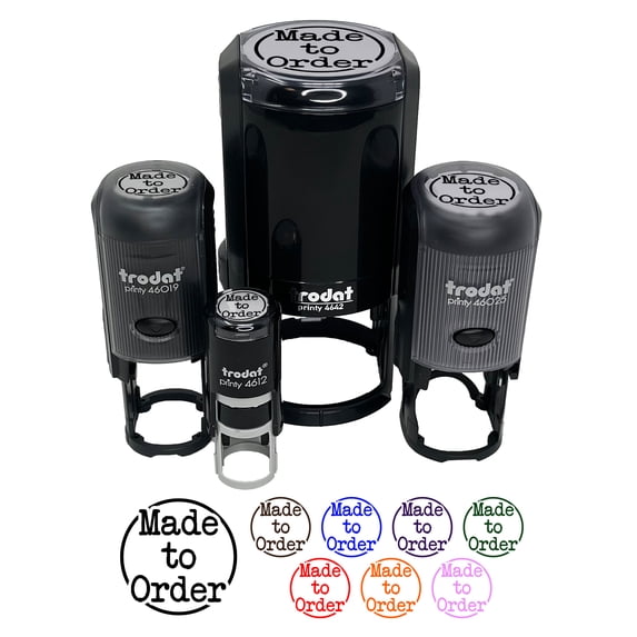 Made to Order Typewriter Self-Inking Rubber Stamp Ink Stamper - Fuchsia Ink - Small 3/4 Inch